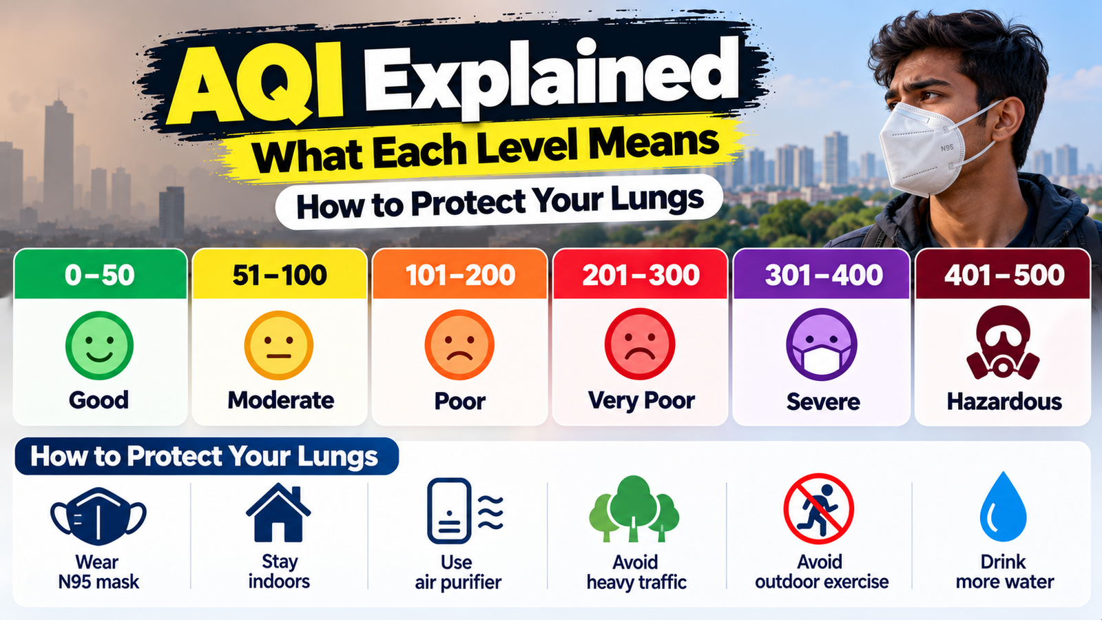 AQI Explained: What Each Level Means and How to Protect Your Lungs