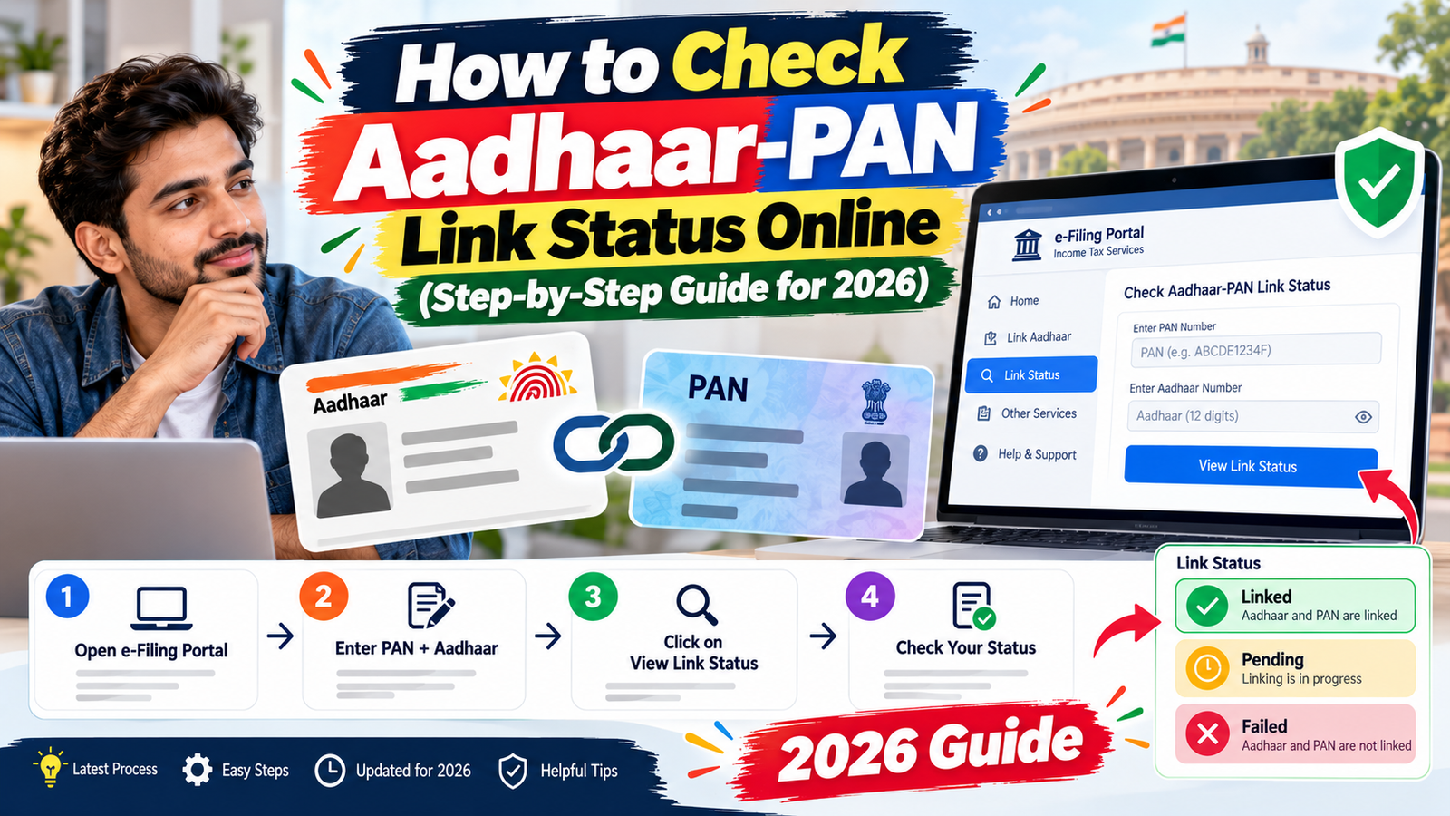 How to Check Aadhaar-PAN Link Status Online (Step-by-Step Guide for 2026)