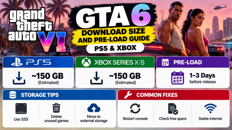 GTA 6 Download Size and Pre-Load Guide for PS5 and Xbox: Storage Tips and Fixes