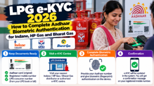 LPG e-KYC 2026: How to Complete Aadhaar Biometric Authentication for Indane, HP Gas and Bharat Gas 16 LPG e-KYC 2026: How to Complete Aadhaar Biometric Authentication for Indane, HP Gas and Bharat Gas