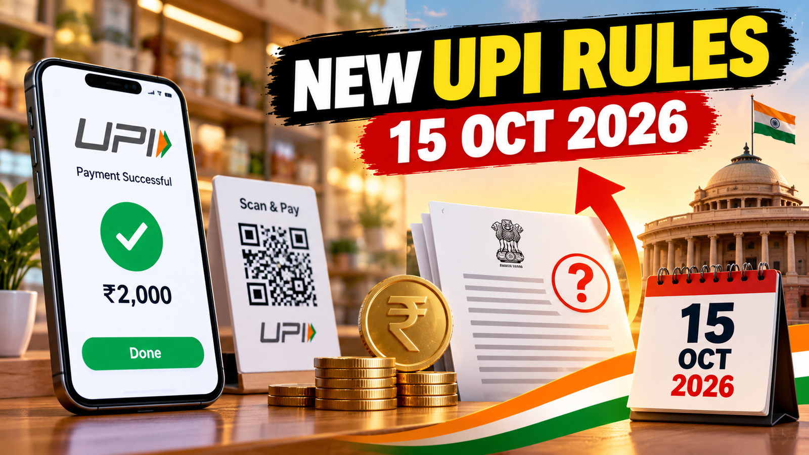New UPI Rules from 15 October 2026: Is UPI Free Now? (What Changes for You)