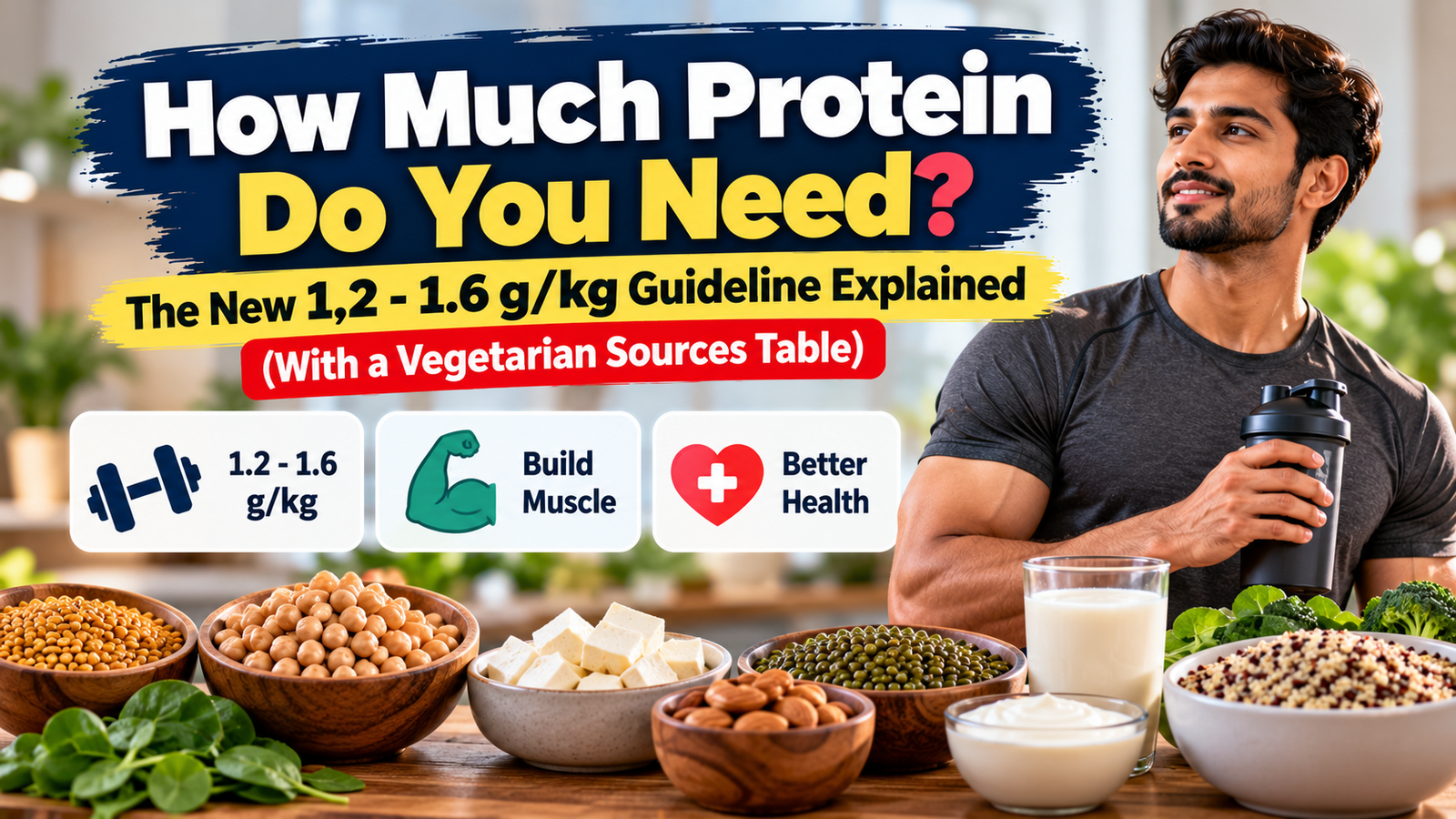 How Much Protein Do You Need? The New 1.2-1.6 g/kg Guideline Explained (With a Vegetarian Sources Table)